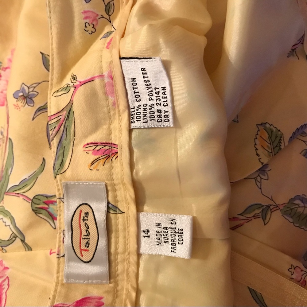 Talbots Flowered Yellow Pants - image 2